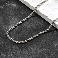 Tarnish Resistant 304 Stainless Steel Rope Chain Necklaces, with Lobster Clasps, Stainless Steel Color, 19.9 inch(50.5cm)