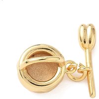Brass Toggle Clasps, Golden, Flower Basket, Ring: 12x12x9.5mm, Hole: 1.4mm, Bar: 15.5x4x4mm, hole: 1.4mm