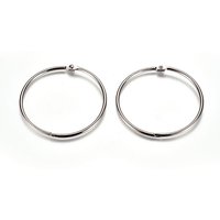 Iron Loose Leaf Book Binder Hinged Rings, Platinum, 69x3mm, Inner Diameter: 63mm