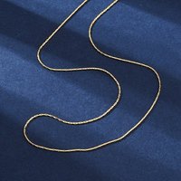Collares de cadena de eslabones Boston de latón chapado de larga duración, con cierre de pinza, sin níquel, real 18k chapado en oro, 18.1 pulgada (46 cm), 0.7mm