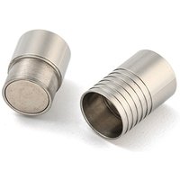 Anlaufgeschützte Magnetverschlüsse aus Edelstahl 304 mit einklebbaren Enden, Kolumne, Edelstahl Farbe, 22x10 mm, Bohrung: 8 mm