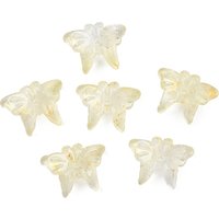 Glass Beads, Butterfly, with Gold Powder, Champagne Yellow, 13x17.5x3mm, Hole: 1.4mm, about 1063pcs/1000g