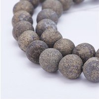 Natürliche Pyrit Perlenstränge, Runde, matt, 8.5 mm, Bohrung: 1 mm, ca. 48 Stk. / Strang, 15 Zoll