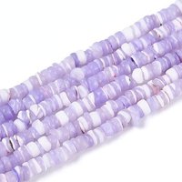 Natural Trochid Shell/Trochus Shell Beads Strands, Dyed, Flat Round, Lilac, 2.5-3.5x0.2-3mm, Hole: 0.5-0.6mm, about 270-290pcs/strand, 14.96-15.35 inch(38-39cm)
