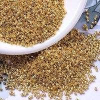MIYUKI Delica Beads, Cylinder, Japanese Seed Beads, 11/0, (DB1833) Duracoat Galvanized Yellow Gold, 1.3x1.6mm, Hole: 0.8mm, about 2000pcs/10g
