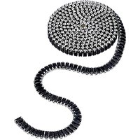 Chaînes en laiton micro pavées de zircones cubiques noires, non soudée, platine, 6x2.5mm
