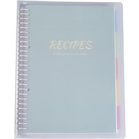 Rectangle Plastic Blank Recipe Notebook, Removable Hardcover Recipe Journal Book Binder with Inner Page, Dark Sea Green, 275x215x26mm