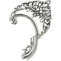 Manschettenohrringe aus chirurgischem Edelstahl 316, Feenohren, links, Antik Silber Farbe, 65x50 mm