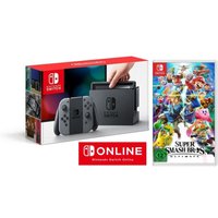 Nintendo Switch + Super Smash Bros. Ultimate + 3 Months Online Console De Jeux Portables 15,8 Cm (6.2 ) 32 Go Wifi Gris - Reconditionné