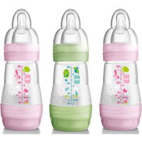 MAM 160ml 0+mdr koliikkivastainen pullo - 3 Pack vaaleanpunainen