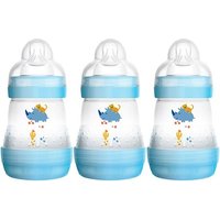 MAM 160ml 0+kuukausi koliikkivastainen pullo - 3 pakettia sininen