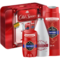 Old Spice Captain Lahjapakkaus Metallirasiassa – 3 kpl
