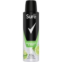 Sure Men Bergamot & Mint Antiperspirantti Deodoranttisuihke - 150 ml