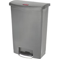 Rubbermaid Slim Jim Step On Front Step Pedal Bin Grey 90Ltr