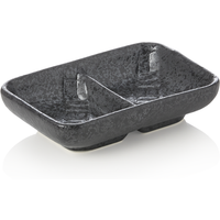 Maya Lana Porcelain Dip Tray Set Textured Black Pack of 12