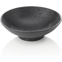 Maya Lana Asia Bowl Set Porcelain Textured Black Pack of 3
