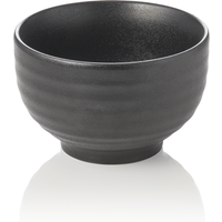 Maya Porcelain Asia Bowl Set Textured Black Pack of 2