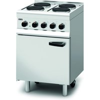 Lincat Silverlink 600 Electric Free-standing Oven Range - Castors at Rear - 4 Plates - W 600 mm - 11.0 kW