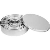 Vogue Stainless Steel Round Plain Cutters (Pack 12)