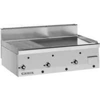 Giorik Snack 60 LGG6960X Slimline Gas Griddle - 1/3 Ribbed + 2/3 Smooth