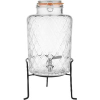 Olympia Geo Glass Clip-Top Drinks Dispenser with Wire Stand 8Ltr