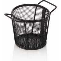 Was Germany Serving and Deep-Frying Basket Black Chrome Steel