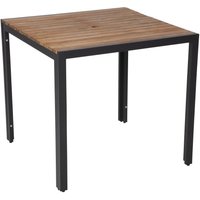 Bolero Square Steel and Acacia Table 800mm