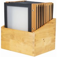 Securit Wood Spine American Style Menu Covers and Storage Box A4 Black