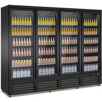 CombiSteel 4 Glass Doors Refrigerator Black CEB-2000R BL