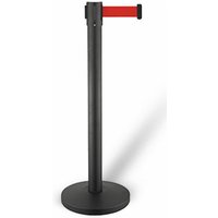 CombiSteel Retractable Belt Stanchion Stainless Steel Black Set/2