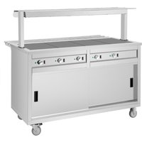 Buffalo Mobile Servery with Solid Heated Top 4x 1/1 GN