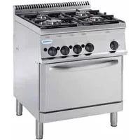 Tecnoinox PF70V7 Medium Duty 4 Burner Range With Electric Fan Oven