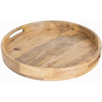 Olympia Mango Wood Round Deep Sided Tray 400mm