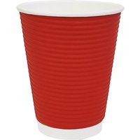 Fiesta Recyclable Coffee Cups Ripple Wall Red 340ml / 12oz (500 Pack)