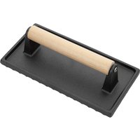 Vogue Cast Iron Steak Weight with Wood Handle