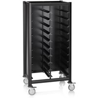 Was Germany Tray Trolley Double Mensa Black, Aluminum MDF, 2x10 Trays
