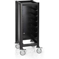 Was Germany Tray Trolley Mensa Black Aluminum MDF 7 Trays