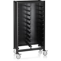 Was Germany Tray Trolley Double Mensa Black, Aluminum MDF