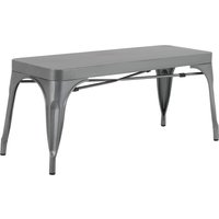 Bolero Bistro Metal Benches Gunmetal 1000mm (2 Pack)