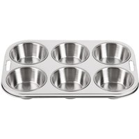 Vogue Stainless Steel Deep Muffin Tray 6 Cup