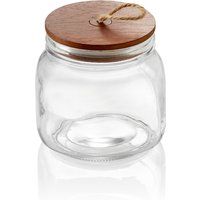Was Germany Storage Jar Glass 0.65 Ltr Acacia Lid