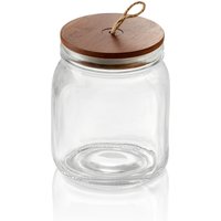 Was Germany Storage Jar Glass Acacia Lid 1 Ltr Dia 9 cm