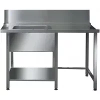 DC 1800 Rack Conveyor Tables - Prewash Table with Sink and Splashback