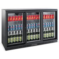 BACKBAR COOLER BLACK 3 SLIDING DOORS