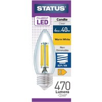 Status Filament LED Candle ES Warm White Light Bulb 4/40w