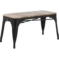 Bolero Bistro Indoor Bench Slatted Mango Wood & Black Frame 850mm (2 Pack)
