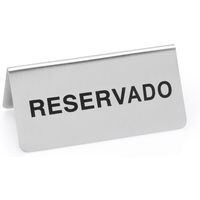 Was Germany Reservado Sign Set Chrome Nickel Steel Pack of 12