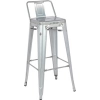 Bolero Bistro Galvanised Steel High Stool with Backrest (4 pack)
