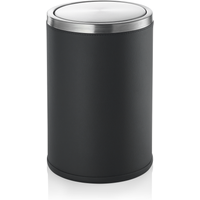 Was Germany Waste Bin 9 L Black Stainless Steel Vegan Leather