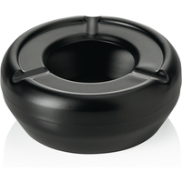 Was Germany Wind Ashtray Black Stainless Steel Dia 9.5 cm